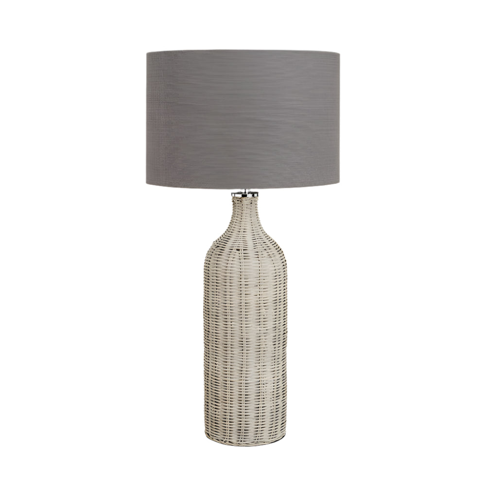Anika Grey Wash Rattan Bottle Table Lamp
